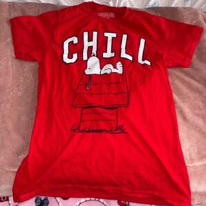 Peanuts Snoopy "CHILL" Red Graphic Tee